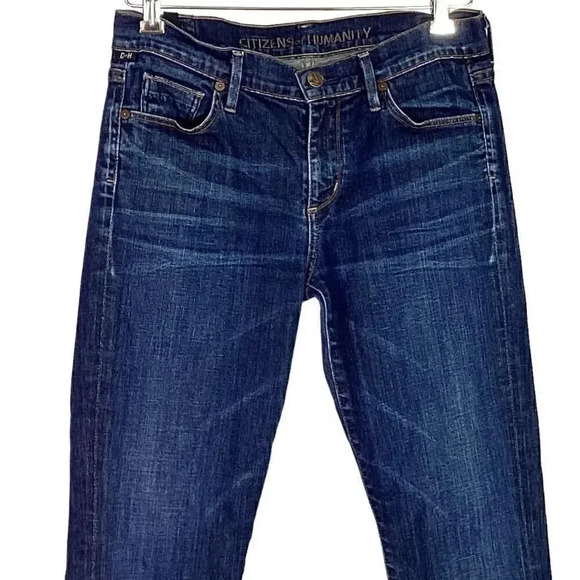 Citizens of Humanity Elson Womens 29 8 Medium Rise Straight Jeans Blue Stretch - Picture 2 of 12